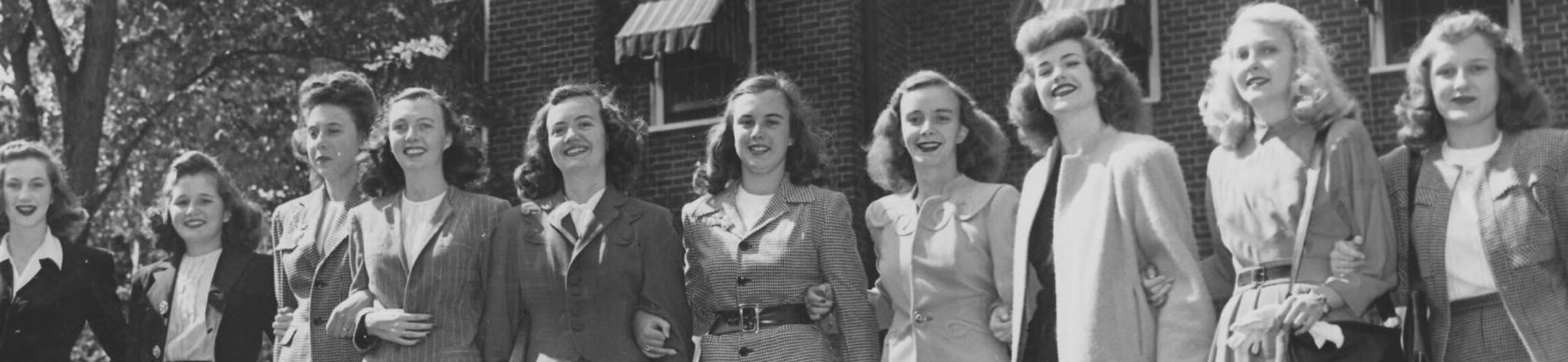 Ursuline college old photo of students in the 1940s3